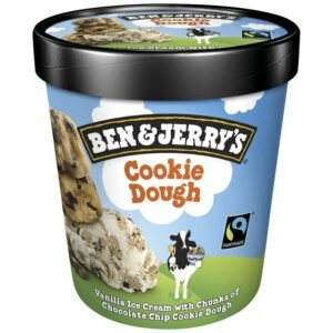 BEN & JERRY'S vanilla ice cream with chunks of chocolate chip cookies dough 465ml/406g
