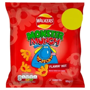 Walkers Monster Munch Flamin' Hot Snacks, 60g