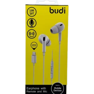 Budi Earphone With Remote and Mic, Lightning Connector, High Call Quality & Base