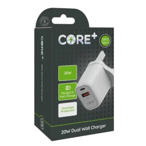 CORE+ Type-C/A 20W PD QC3 Dual Wall Charger