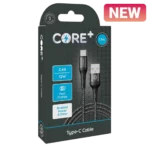 CORE+ Type-C Cable 1.5m Braided Grey 2.4A/12W Fast Charge