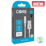 Core 8-Pin Cable 1m TPE White 2.4A/12W Fast Charge