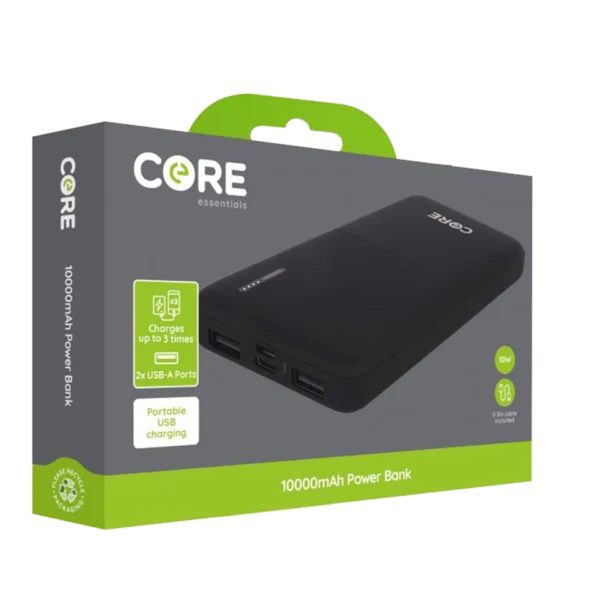 Core Power Bank 10,000mAh Black