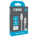 Core Type-C to C Cable 1m TPE White 3A/60w PD