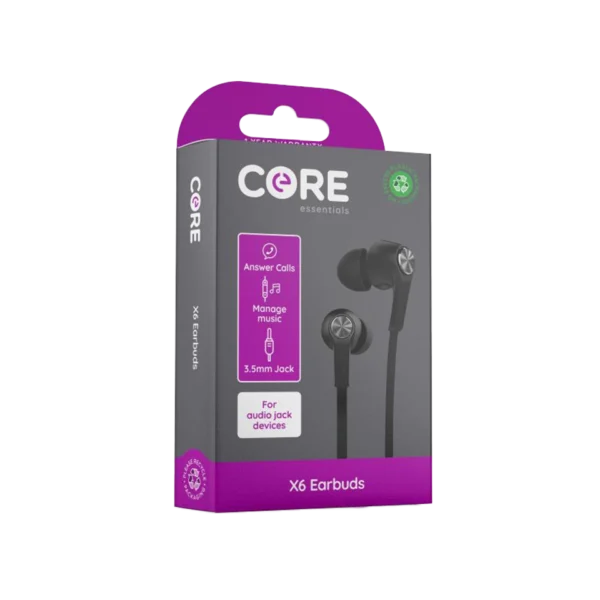 Core X6 Earphones Black