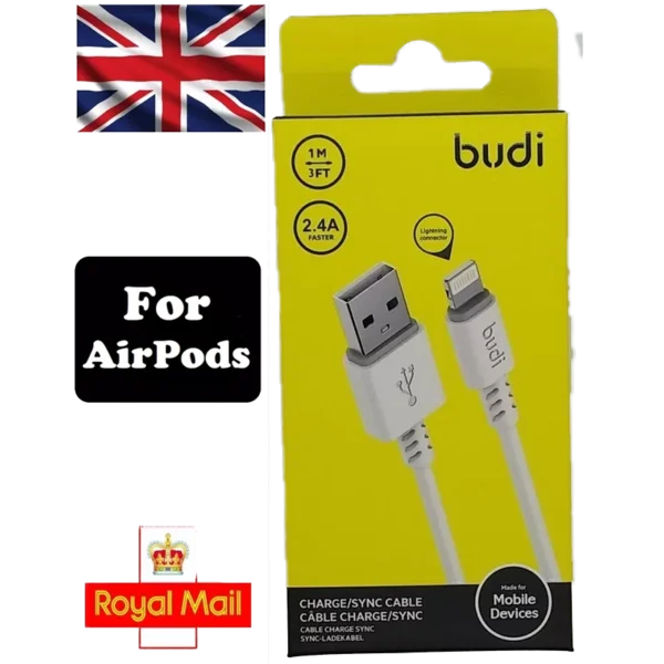 Genuine BUDI USB Fast Charging Top Quality Cable For AirPods (1 Meter)